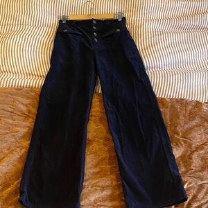 & Other Stories navy blue Corduroy high waist Wide-Leg Pants size 4